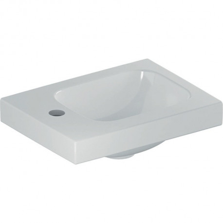 Geberit Handwaschbecken iCon Light 380x280mm o ÜL m Hahnloch links weiß KT