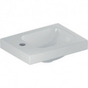 Geberit Handwaschbecken iCon Light 380x280mm o ÜL m Hahnloch links weiß KT
