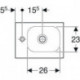 Geberit Handwaschbecken iCon Light 380x280mm o ÜL m Hahnloch links weiß KT