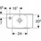 Geberit Handwaschbecken RENOVA COMPACT 450x250mm m ÜL Abl. re HL links weiß KT
