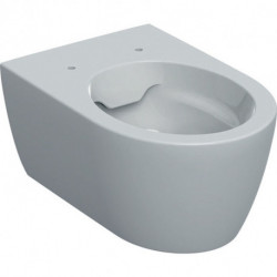 WC suspendu Geberit à fond creux iCon Rimfree. forme fermée blanc