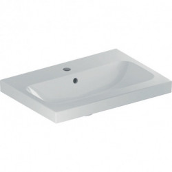 Geberit Waschtisch iCon Light 600x420mm verk. Ausldg m HL m ÜL weiß