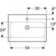 Geberit Waschtisch iCon Light 600x420mm verk. Ausldg m HL m ÜL weiß KT