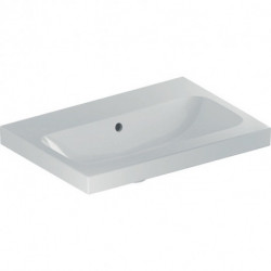Geberit Waschtisch iCon Light 600x420mm verk. Ausldg o HL m ÜL weiß KT