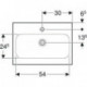 Geberit Waschtisch iCon Light 600x420mm verk. Ausldg m HL o ÜL weiß