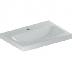 Geberit Waschtisch iCon Light 600x420mm verk. Ausldg m HL o ÜL weiß KT