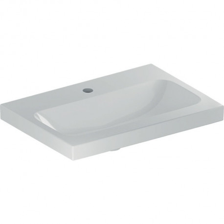 Geberit Waschtisch iCon Light 600x420mm verk. Ausldg m HL o ÜL weiß KT