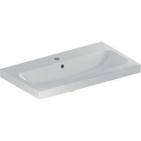 Geberit Waschtisch iCon Light 750x420mm verk. Ausldg m HL m ÜL weiß KT