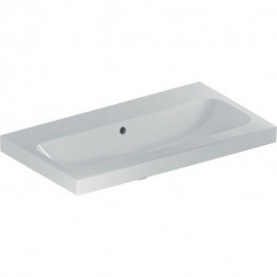 Geberit Waschtisch iCon Light 750x420mm verk. Ausldg o HL m ÜL weiß KT