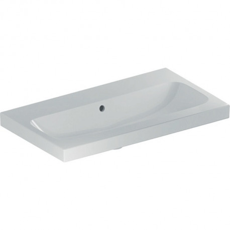 Geberit Waschtisch iCon Light 750x420mm verk. Ausldg o HL m ÜL weiß KT