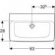 Geberit Waschtisch RENOVA COMPACT 650x400mm o HL mit Überlauf weiß KT