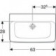 Geberit Waschtisch RENOVA COMPACT 650x400mm o Hahnloch ohne Überlauf weiß