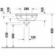 Duravit lavabo D-NEO m ÜL m HLB 1 trou robinetterie 550x440mm blanc
