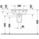 Duravit lavabo D-NEO m ÜL m HLB 1 trou robinetterie 550x440mm blanc
