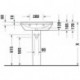 Duravit lavabo D-NEO m ÜL m HLB 1 trou robinetterie 650x440mm blanc