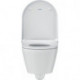 Ensemble WC suspendu Duravit D-NEO à fond creux sans rebord avec abattant WC blanc