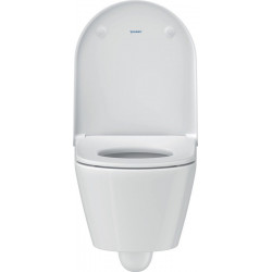 Ensemble WC suspendu Duravit D-NEO à fond creux sans rebord avec abattant WC blanc