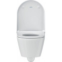 Ensemble WC suspendu Duravit D-NEO à fond creux sans rebord avec abattant WC blanc