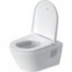Ensemble WC suspendu Duravit D-NEO à fond creux sans rebord avec abattant WC blanc