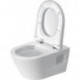 Ensemble WC suspendu Duravit D-NEO à fond creux sans rebord avec abattant WC blanc