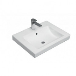 Vasque à encastrer V&B Compact O.NOVO 600 x 465 mm avec trop-plein et trou de robinetterie, blanche