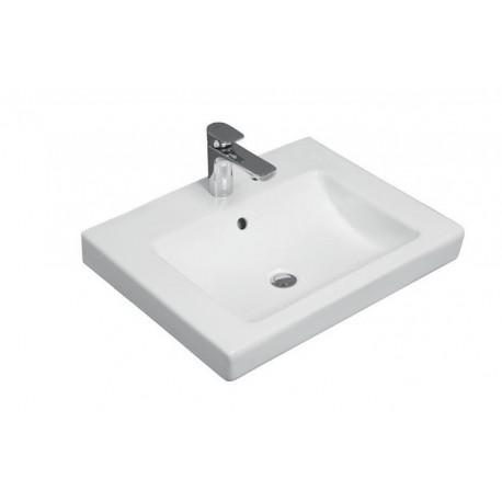 Vasque à encastrer V&B Compact O.NOVO 600 x 465 mm avec trop-plein et trou de robinetterie, blanche