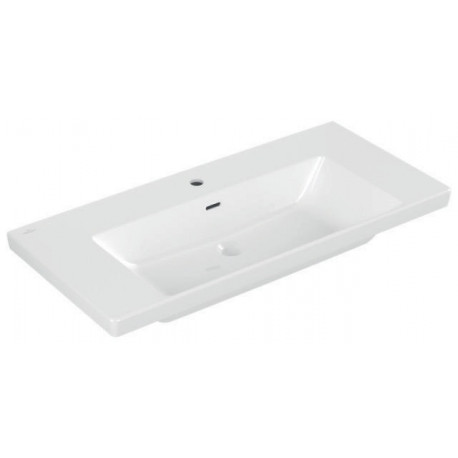Lavabo à poser SUBWAY 3.0 1000x470mm V&B avec trop-plein avec trou pour robinetterie blanc