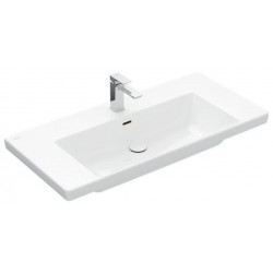 Lavabo à poser SUBWAY 3.0 1000x470mm V&B avec trop-plein avec trou pour robinet blanc C+