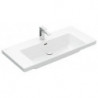 Lavabo à poser SUBWAY 3.0 1000x470mm V&B avec trop-plein avec trou pour robinet blanc C+