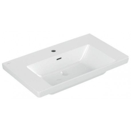 Vasque à poser SUBWAY 3.0 800x470mm V&B avec trop-plein avec trou pour robinet blanc