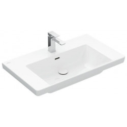 V&B lavabo à poser SUBWAY 3.0 800x470mm avec trop-plein avec trou pour robinet blanc C+