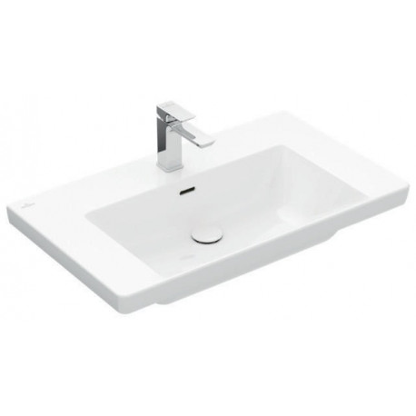 V&B lavabo à poser SUBWAY 3.0 800x470mm avec trop-plein avec trou pour robinet blanc C+