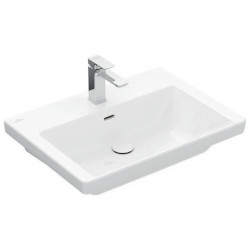 Vasque à poser V&B SUBWAY 3.0 650x470mm avec trop-plein avec trou pour robinet blanc C+