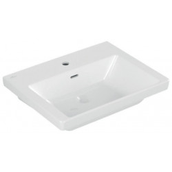 Vasque à poser V&B SUBWAY 3.0 600x470mm avec trop-plein avec trou pour robinet blanc