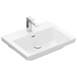 Vasque à poser V&B SUBWAY 3.0 600x470mm avec trop-plein avec trou pour robinet blanc C+