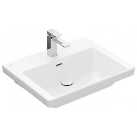 Vasque à poser V&B SUBWAY 3.0 600x470mm avec trop-plein avec trou pour robinet blanc C+