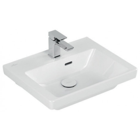 Lavabo V&B SUBWAY 3.0 500x400mm avec trop-plein avec trou pour robinet blanc C+