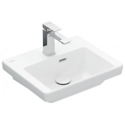 Lavabo V&B SUBWAY 3.0 450x370mm avec trop-plein avec trou pour robinet blanc C+
