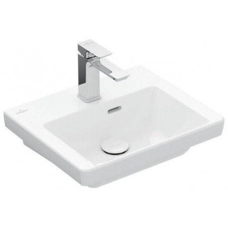 Lavabo V&B SUBWAY 3.0 450x370mm avec trop-plein avec trou pour robinet blanc C+
