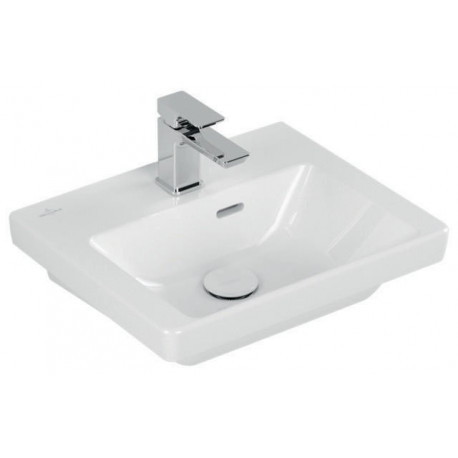Lavabo V&B SUBWAY 3.0 450x370mm avec trop-plein avec trou pour robinet blanc C+