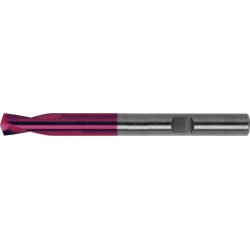 Foret à pointer CN en carbure monobloc, à queue cylindrique, 145°, surface à revêtement TiAIN, Ø h6 : 4 mm, Long. de goujure 12 mm, Long. totale 55 mm