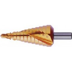 Foret étagé universel, goujure hélicoïdale, revêtement TiN, Long. de l'étage : 4 mm, Long. totale 98 mm, Ø queue h8 : 10 mm