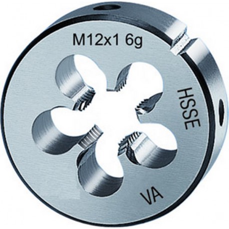 Filière métrique à pas fin, HSS-E, Filetage : M24, Pas 1,50 mm, Ø extérieur x hauteur 55 x 16 mm