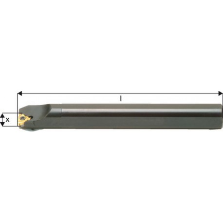 Barre d'alésage à filetage ISO pour l'usinage intérieur, Désignation : SIL 0025 R 16, Ø de queue 25 mm, Ø queue décalée 25 mm, Dimensions l : 200 mm