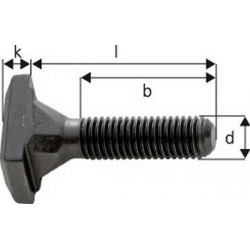 Vis rhombus pour rainures en T, Larg. : de rainure : 22 mm, Ø de filetage x Long. d x l M20 x 125 mm, Larg. : a 21,7 mm, Long. filetage b : 85 mm