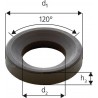 Rondelle à rotule concave forme D, Pour vis : M24, Ø d'alésage d2 28 mm, Ø extérieur d1 44 mm, Hauteur h3 : 9,5 mm, Rayon (r) : 32 mm