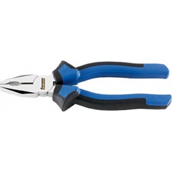 Pince universelle, acier chrome vanadium, tête chromée, poignées à gaine en plastique, Long. : 180 mm, Capacité de coupe du Ø du fil dur 2,2 mm