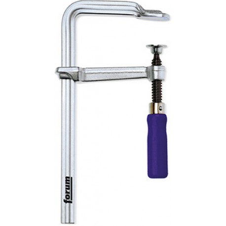 Serre-joints tout acier, poignée bois, Capacité de serrage : 500 mm, Portée FORUM 120 mm, Rail de coulissement FORUM 25,0 x 12,0 mm