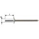 Rivet aveugle CAP alu/acier inoxydable standard tête semi-bombée 4,0x12,5mm (Par 1000)