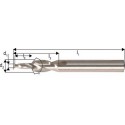 Foret étagé pour avant-trous, queue cylindrique 90° Fraise à carotter, filetage M10, foret h8 (d1) x fraise h6 (d2) 8,5 x 11,0 mm